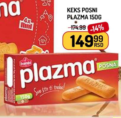 Keks posni Plazma 150g
