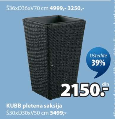 KUBB pletena saksija