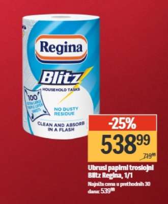 Ubrusi papirni troslojni Blitz Regina, 1/1