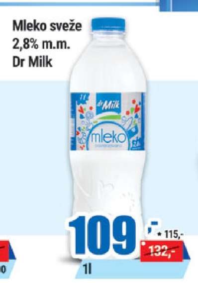 Mleko sveže 2,8% m.m. Dr Milk