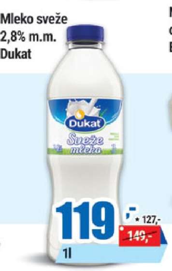 Mleko sveže 2,8% m.m. Dukat