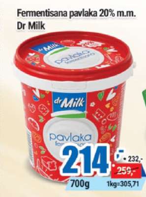 Fermentisana pavlaka 20% m.m. Dr Milk
