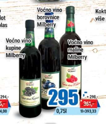 Voćno vino maline Milberry