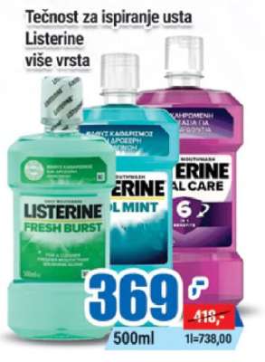 Tečnost za ispiranje usta Listerine