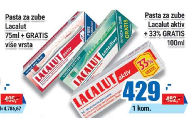 Pasta za zube Lacalut aktiv + 33% GRATIS