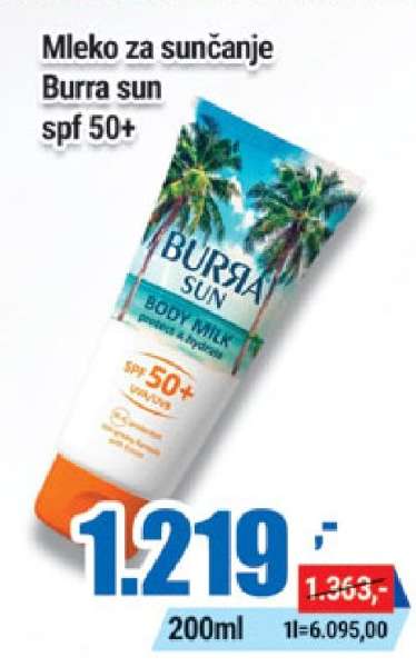 Mleko za sunčanje Burra sun spf 50+