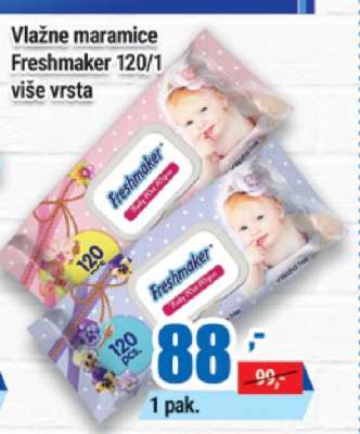 Vlažne maramice Freshmaker 120/1 više vrsta