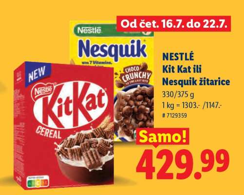 NESTLÉ Kit Kat ili Nesquik žitarice