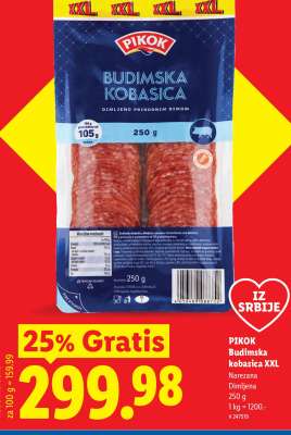 Pikok Budimska kobasica XXL