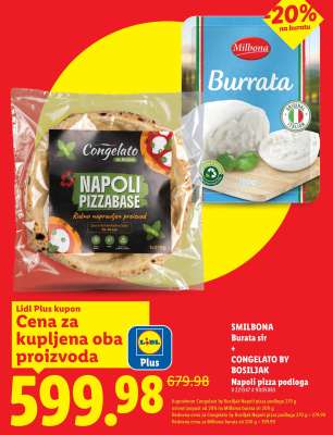 SMILBONA Burata sir + CONGELATO BY BOSIJAK Napoli pizza podloga