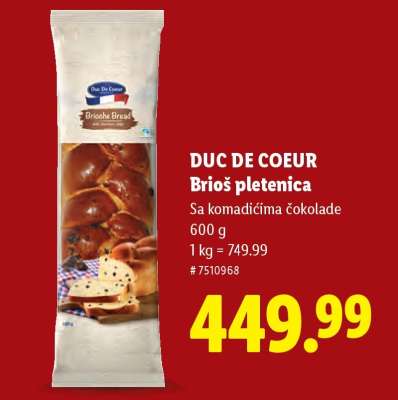 DUC DE COEUR Brioš pletenica