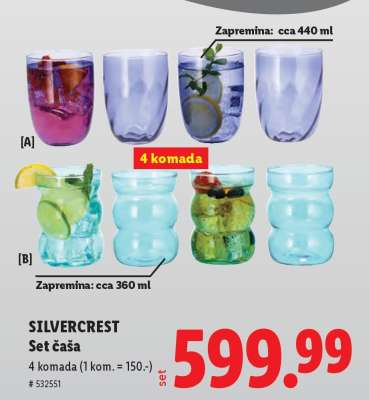 SILVERCREST Set čaša