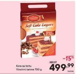 Kore za tortu Vincinni tamne 700 g