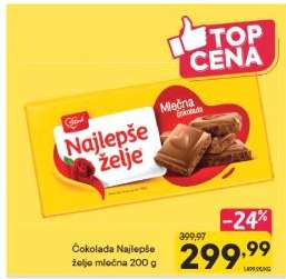 Čokolada Najlepše Želje mlečna 200 g