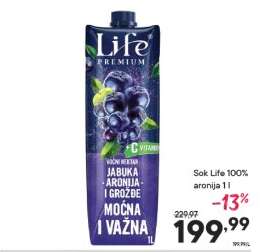 Sok Life 100% aronija 1 l
