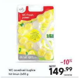 WC osveživač kuglice hit limun 2x55 g