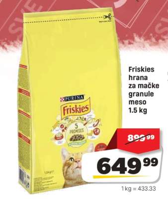 Friskies hrana za mačke granule meso 1.5 kg