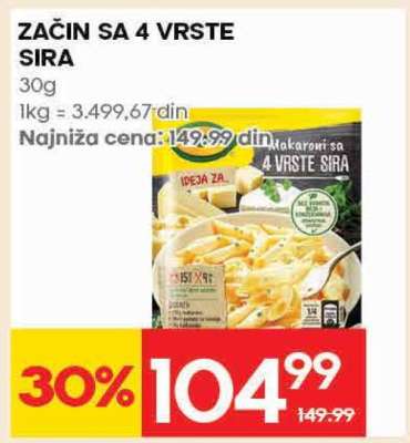 ZAČIN SA 4 VRSTE SIRA