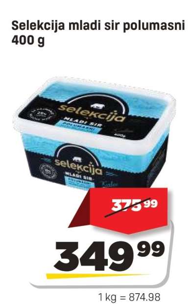 Selekcija mladi sir polumasni 400 g