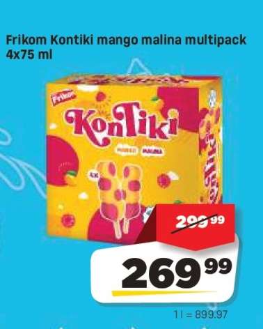 Frikom Kontiki mango malina multipack 4x75 ml