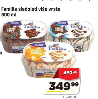 Familia sladoled više vrsta