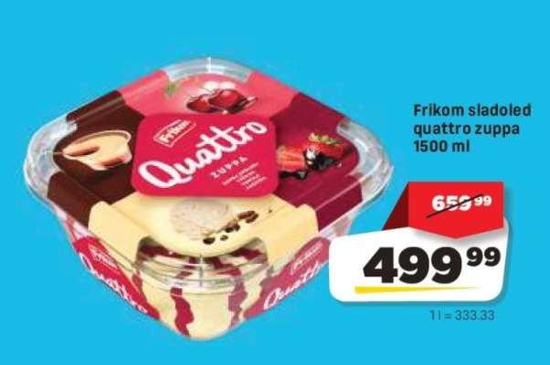 Frikom sladoled Quattro Zuppa 1500 ml