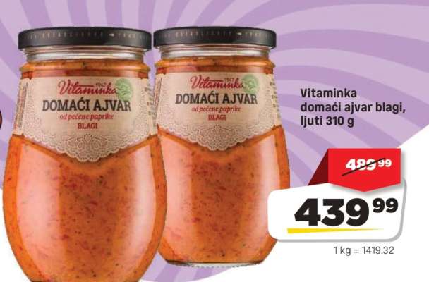 Vitaminka domaći ajvar blagi, ljuti 310 g