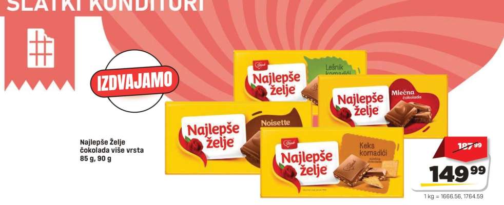 Najlepše želje čokolada