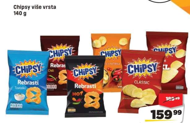 Chipsy više vrsta 140 g