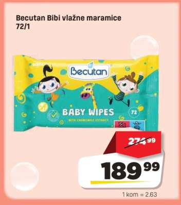 Becutan Bibi vlažne maramice 72/1