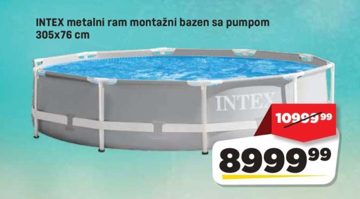 INTEX metalni ram montažni bazen sa pumpom 305x76 cm