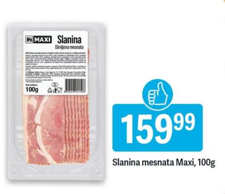 Slanina mesnata Maxi, 100g