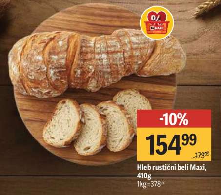 Hleb rustični beli Maxi 410g