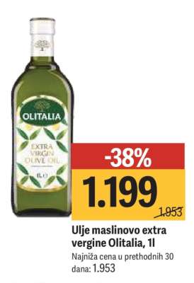Ulje maslinovo extra vergine Olitalia, 1l