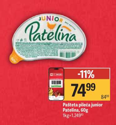 Pašteta pileća junior Patelina 60g