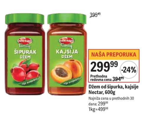 Džem od šipurka, kajsije, Nectar, 600g