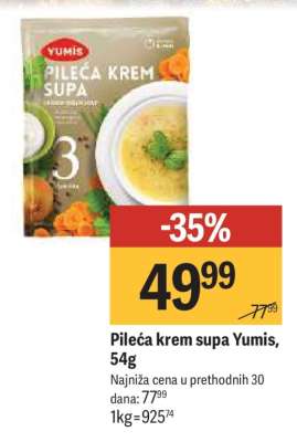 Pileća krem supa Yumis 54g