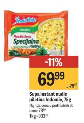 Supa instant nudle piletina Indomie, 75g