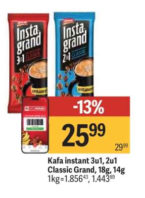 Kafa instant 3u1, 2u1 Classic Grand, 18g, 14g
