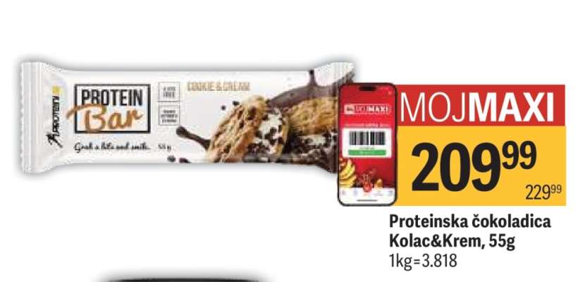 Proteinska čokoladica Kolac&Krem, 55g
