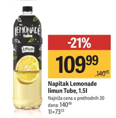 Napitak Lemonade limun Tube, 1.5l