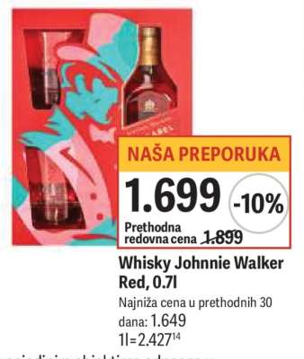 Whisky Johnnie Walker Red, 0,7l