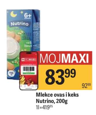 Mlekce ovas i keks Nutrino 200g