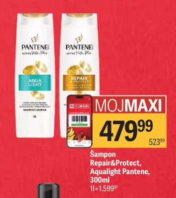 Šampon Repair&Protect, Aqualight Pantene, 300ml