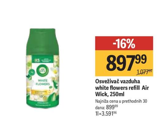 Osveživač vazduha white flowers refill Air Wick, 250ml