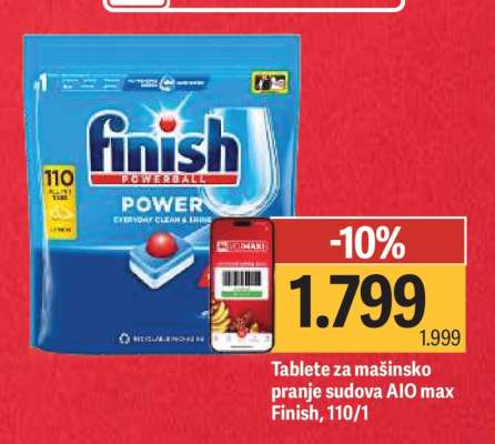 Tablete za mašinsko pranje sudova AIO max Finish, 110/1