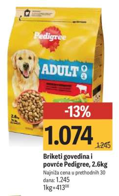 Briketi govedina i povrće Pedigree, 2.6kg
