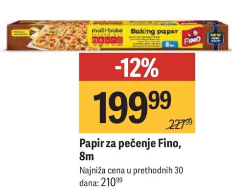 Papir za pečenje Fino 8m