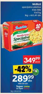 Nudle specijalna piletina Indo Mie 10x70g