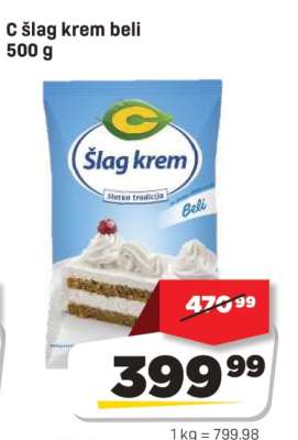 C šlag krem beli 500 g
